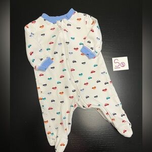 ⭐️2/$8.00⭐️ George 0-3m Cotton Zip Up Footed Sleeper with Car Design